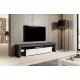 Meuble TV TORI 200 cm noir ou gris et blanc brillant avec led