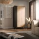 Armoire MERCIA 90 cm – Style Moderne avec Rangement Optimal noir et bois