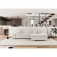 Canapé d'angle design ALRU - MALWU avec accoudoirs réglables. Tissu beige, noir ou gris foncé