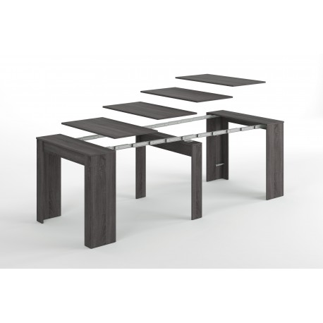 Table extensible ALGA blanc laqué différentes positions